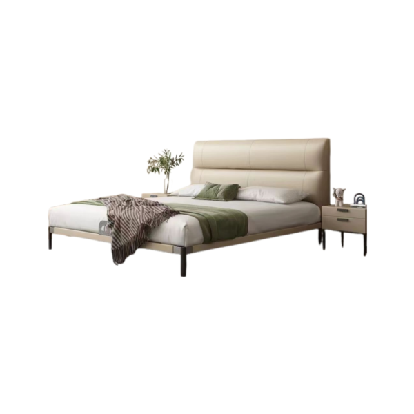 Genuine khaki Leather Bed 153