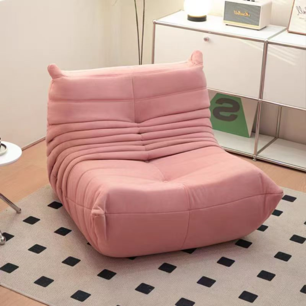 Pink Velvet Caterpillar Sofa - Image 4