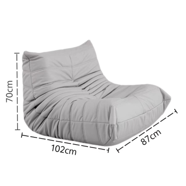 Light Grey Velvet Caterpillar Sofa 11# - Image 2