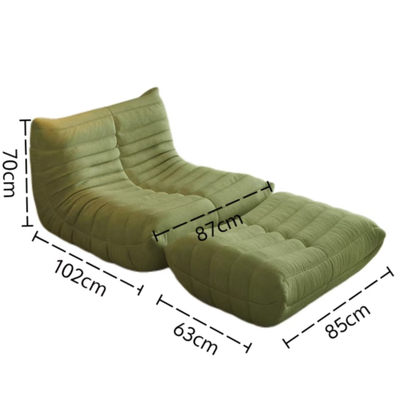 Green Fireside Velvet Sofa+Pillow+Ottoman - Image 2