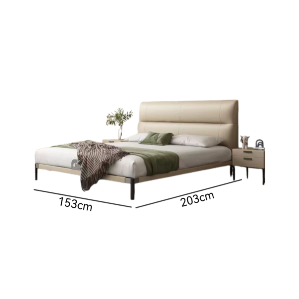 Genuine khaki Leather Bed 153 - Image 2