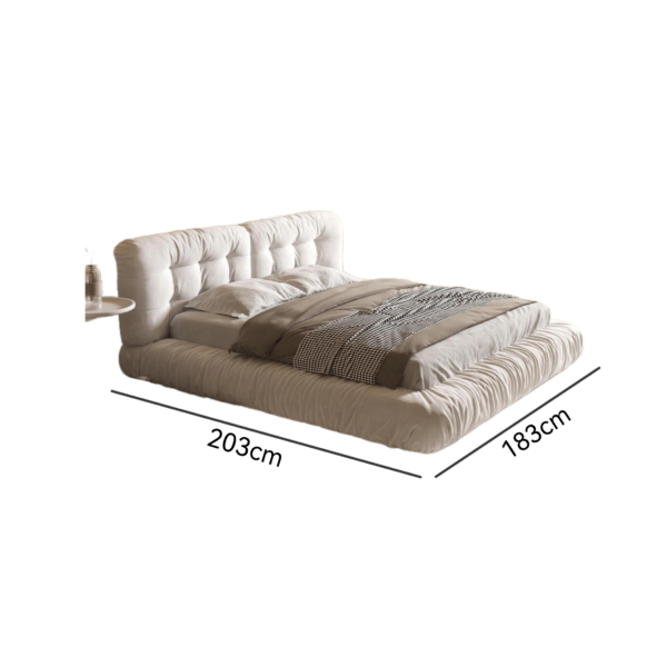 Beige Velvet Cloud bed - Image 2