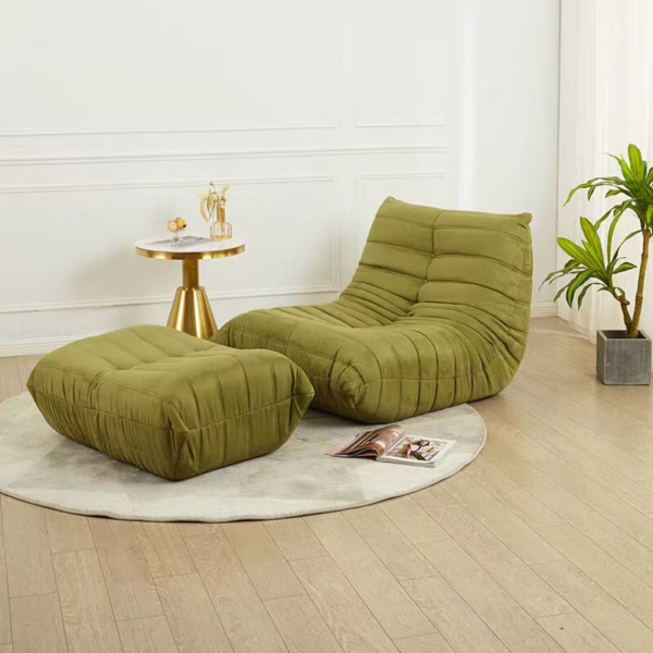 Green Fireside Velvet Sofa+Pillow+Ottoman - Image 6