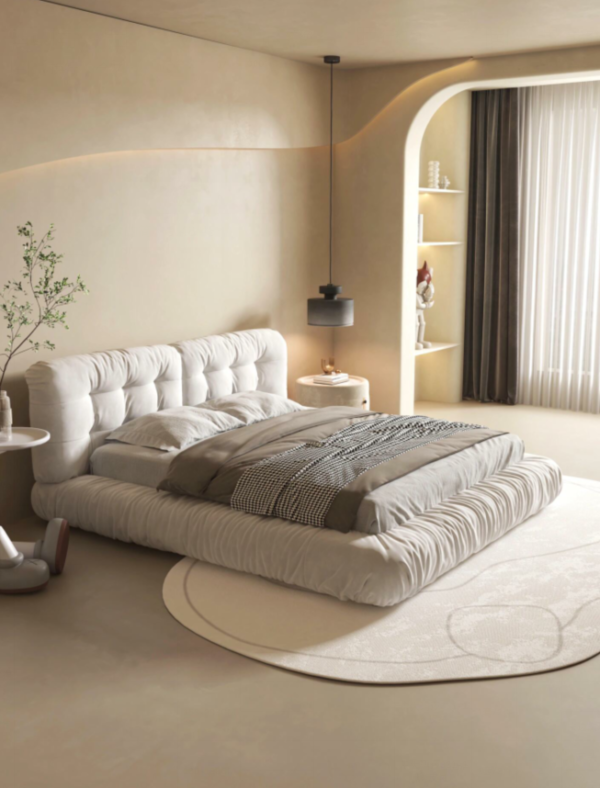 Beige Velvet Cloud bed - Image 3