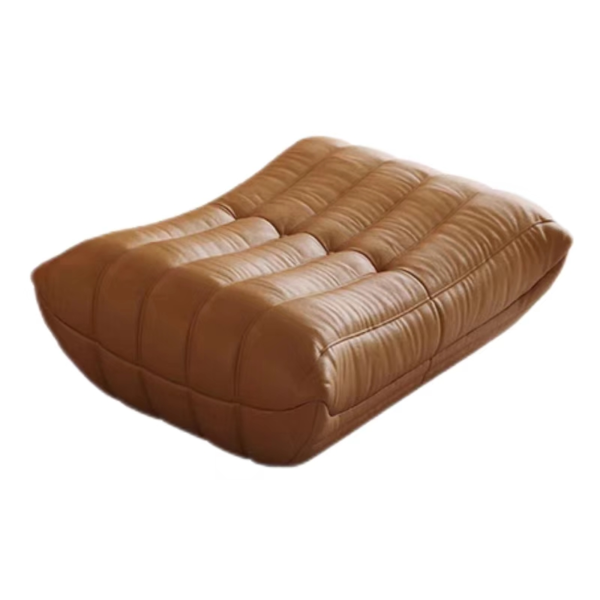 Brown Velvet Caterpillar Sofa with Ottoman - Image 5