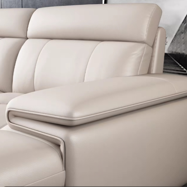 Adjustable White Leather sofa - Image 6