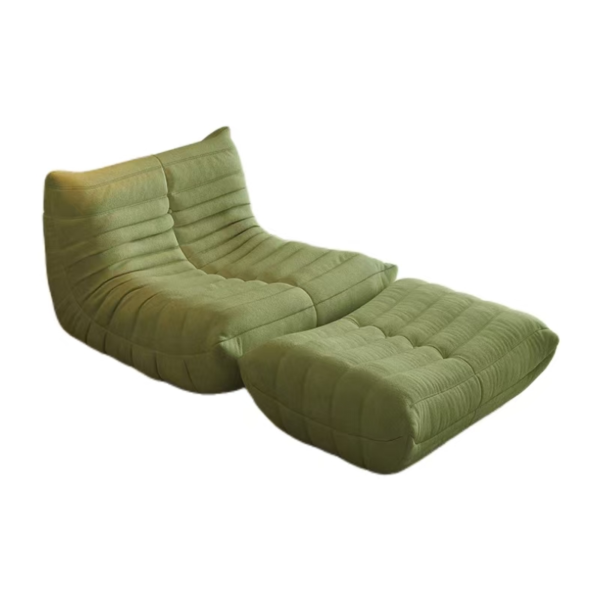 Green Fireside Velvet Sofa+Pillow+Ottoman