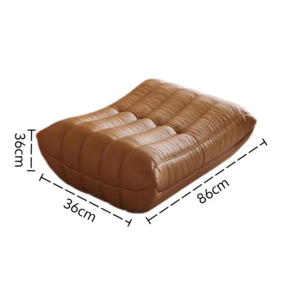 Brown Velvet Caterpillar Sofa with Ottoman - Image 4