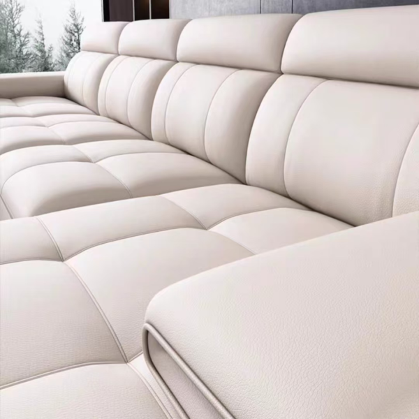 Adjustable White Leather sofa - Image 3