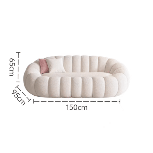 White Velvet Pumpkin Sofa 150 - Image 2