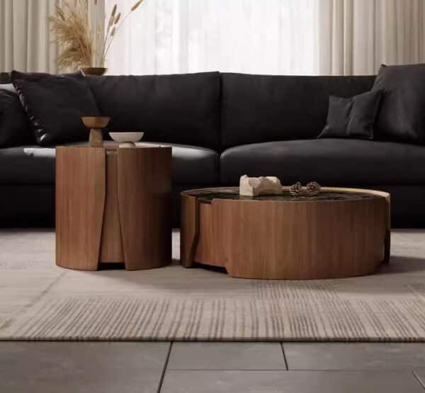 Keesley Nesting Coffee Table Set Glossy Ceramic top - Image 4