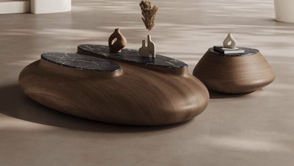 Pebble-shaped design coffee table - Image 5