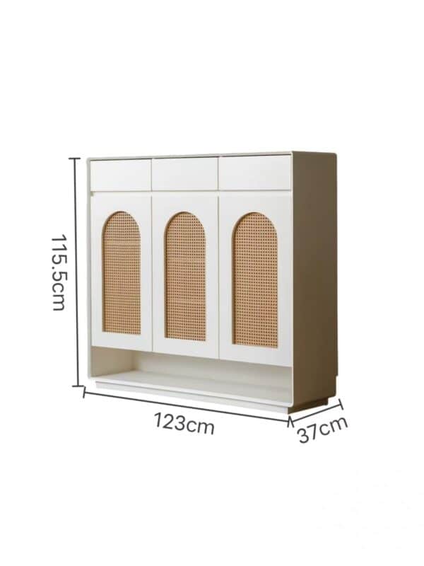 White Solid wood three-door shoe cabinet 153 - Image 2