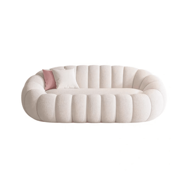 White Velvet Pumpkin Sofa 150