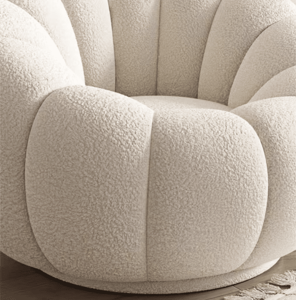 White Velvet Pumpkin Sofa 150 - Image 4