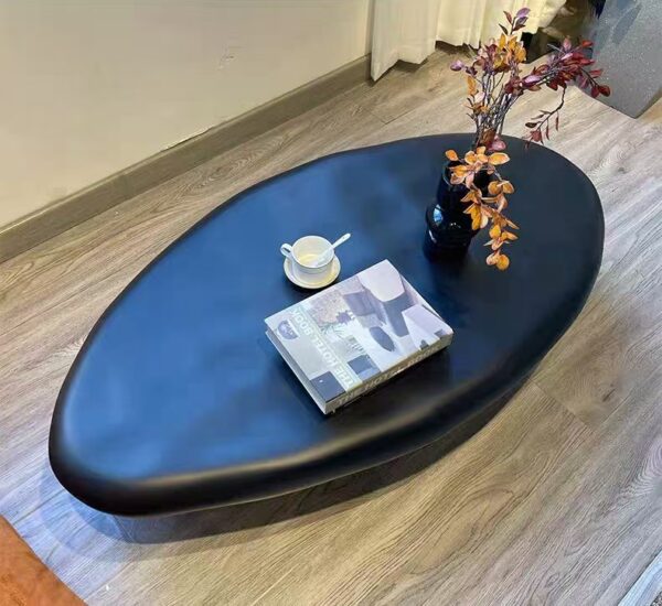 Black Fiberglass Pebble Coffee Table 150 - Image 3