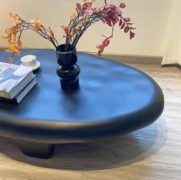 Black Fiberglass Pebble Coffee Table 150 - Image 6