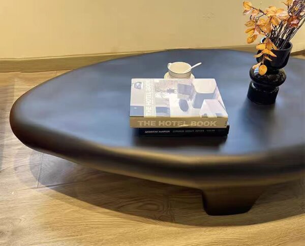 Black Fiberglass Pebble Coffee Table 150 - Image 5