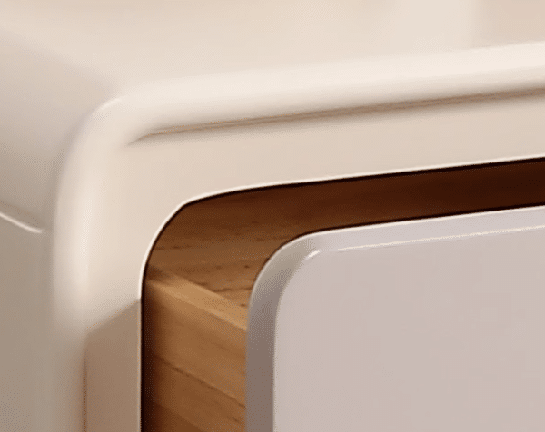 White Lacquered Two-Drawer Bedside Table 48 - Image 5