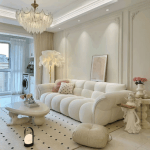 Lily 3 seater cream fabric sofa 220